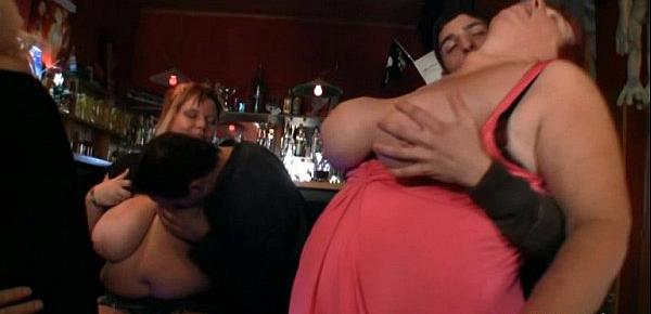  Fat chicks have fun in the bar